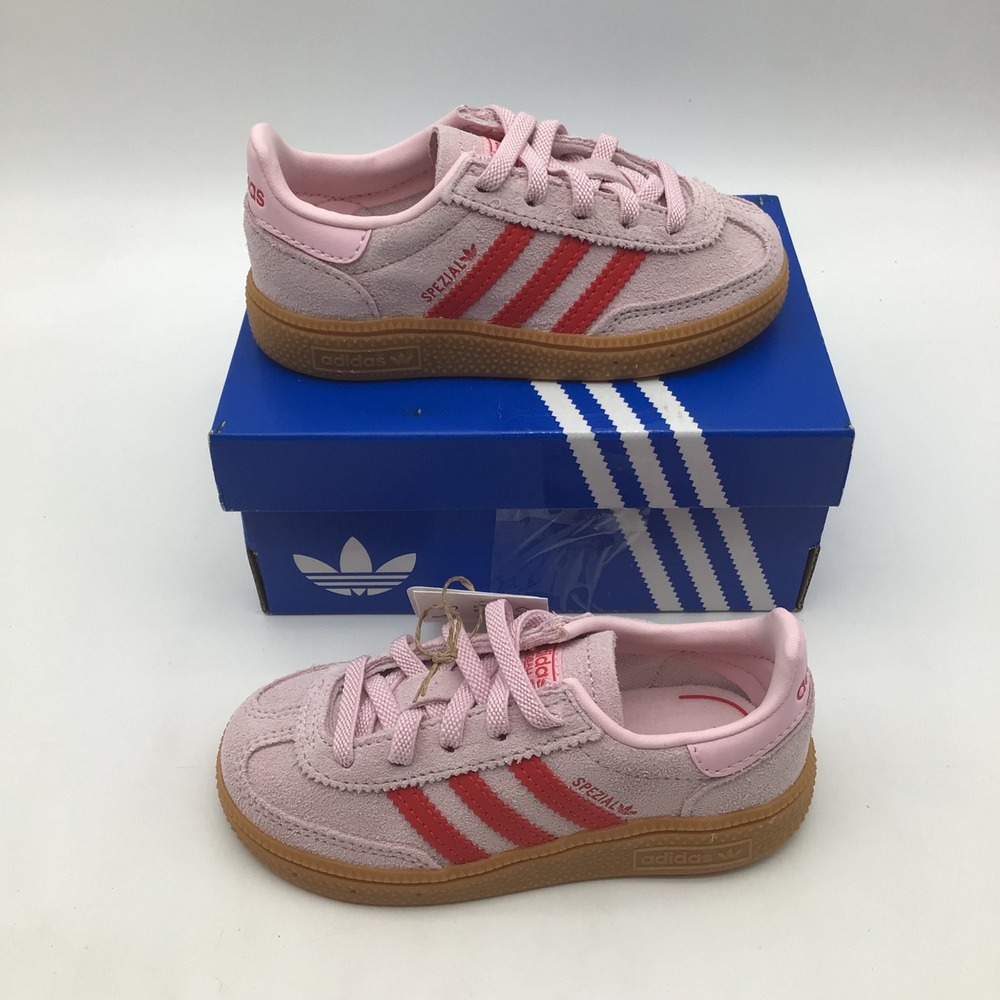 Adidas Handball Spezial EL I Kids Sneakers Clear Pink Red Gum KJ7979 Size 9K NEW